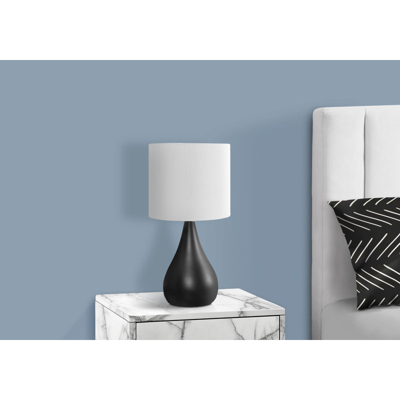 Lighting, 18"H, Table Lamp, Black Metal, Ivory / Cream Shade, Contemporary