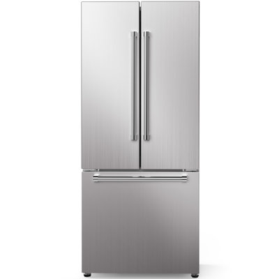 17.5 Cu.ft French Door Refrigerator Bottom Freezer With Ice Maker Led Touch Display Stainless Steel Vcm Inverter Compressor Fast Cooling Steel