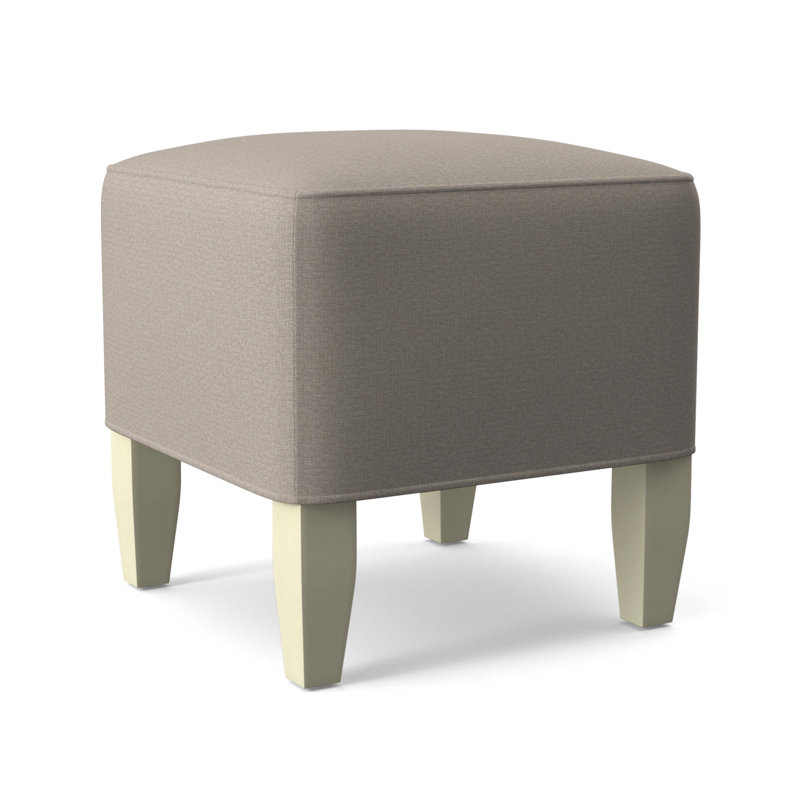 Brooklyn Upholstered Ottoman, Beige Performance Fabric; 0851-73, Honey Finish