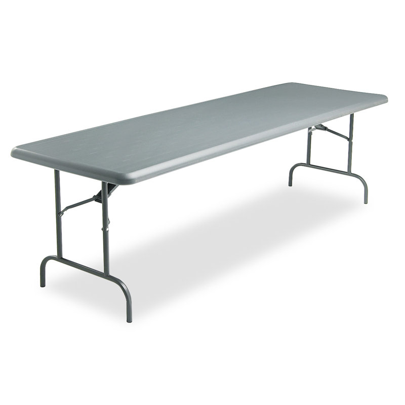 Charcoal Polyethylene Industrial Folding Table with Metal Legs