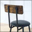 Ensemble de table de bar ronde et de tabouret avec tablette, tabouret rembourré avec dossier, brun rustique, l 24,17 po x P 24,17 po x H 36,02 po
