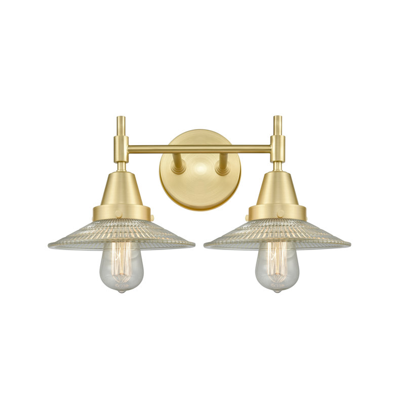 Gayle 2 - Light Dimmable Vanity Light, 4 Watt Vintage LED Bulb, Satin Brass, Clear