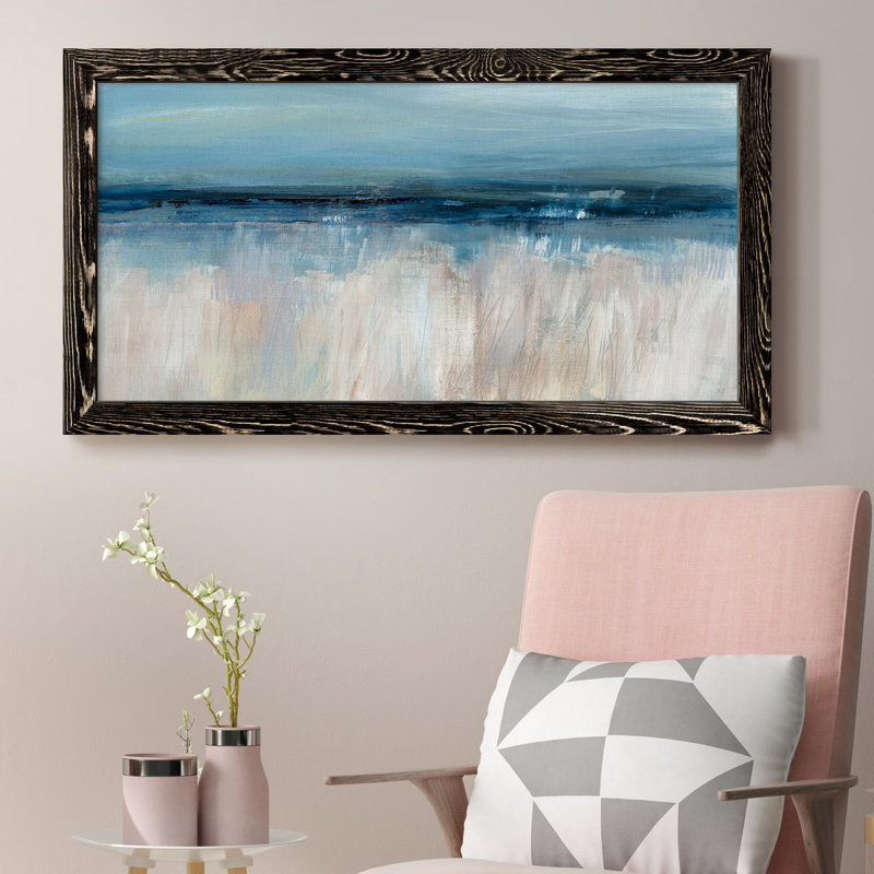 " High Tide " Painting, Walnut Framed