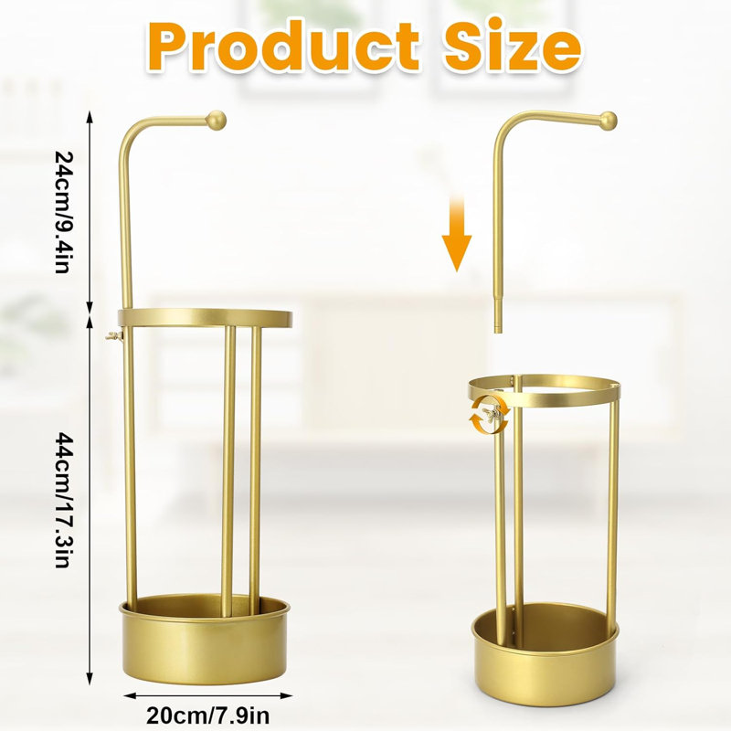 Golden Rustproof Umbrella Stand