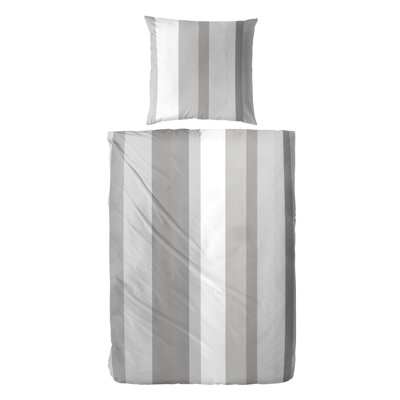 Kurie Cotton Striped Duvet Cover Set with Pillow Shams