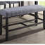 Banc à hauteur de comptoir avec revêtement et finition gris - siège rembourré en mousse rembourré de fabrication solide
