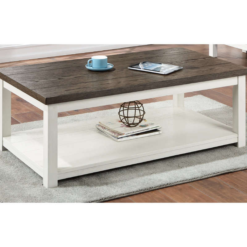Table basse contemporaine contemporaine brun et blanc avec, pour salon et table