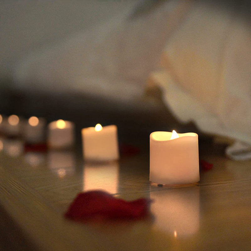 Unscented Flameless Tealight Candle, 1.6" H x 1.5" W x 1.5" D