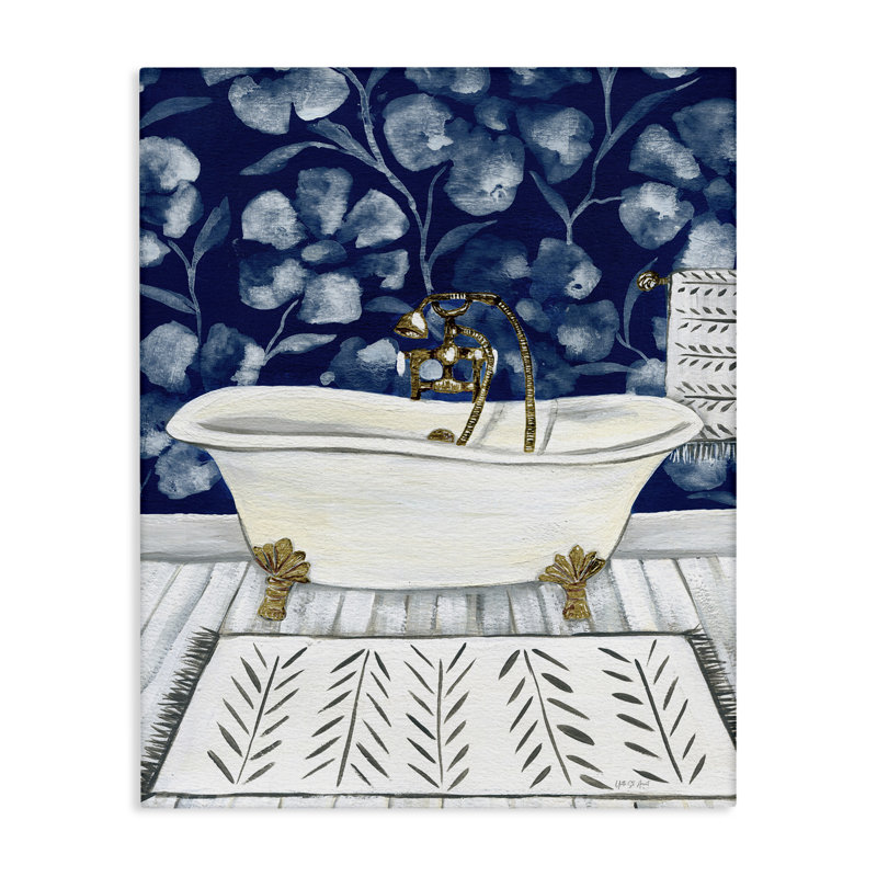 "Bold Blue Bathaign", art mural par Yvette St. Amant, H 20 po x l 16 po