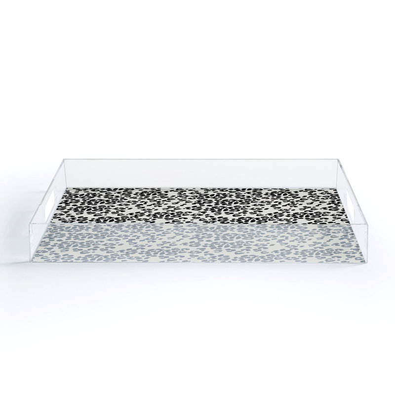 Cassidy Rae Marietta Swiss Cross Remix Acrylic Tray, Beige, Animal Print