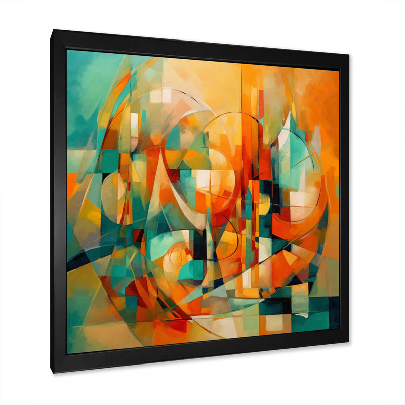 «Abstracting The Cubist Form IV - Abstract Cubism», art mural, Cadre photo noir, H 16 po x l 16 po x P 1 po