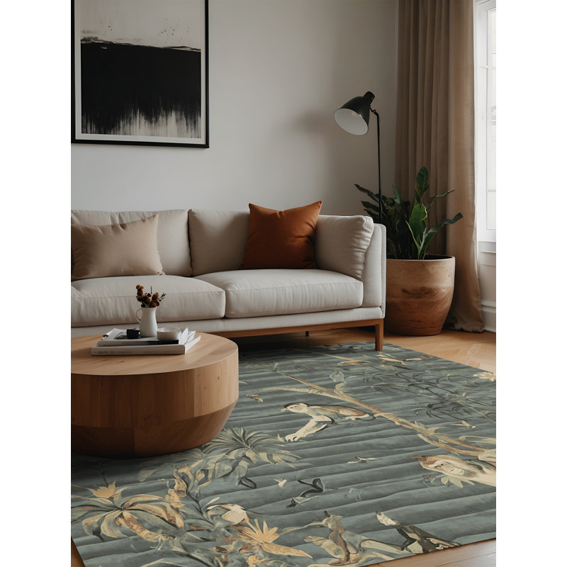 Tapis brun lavable à la machine, Carré 7 pi