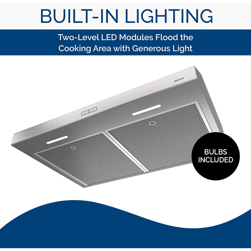 Broan 36-Inch Stainless Steel Convertible Under Cabinet Range Hood