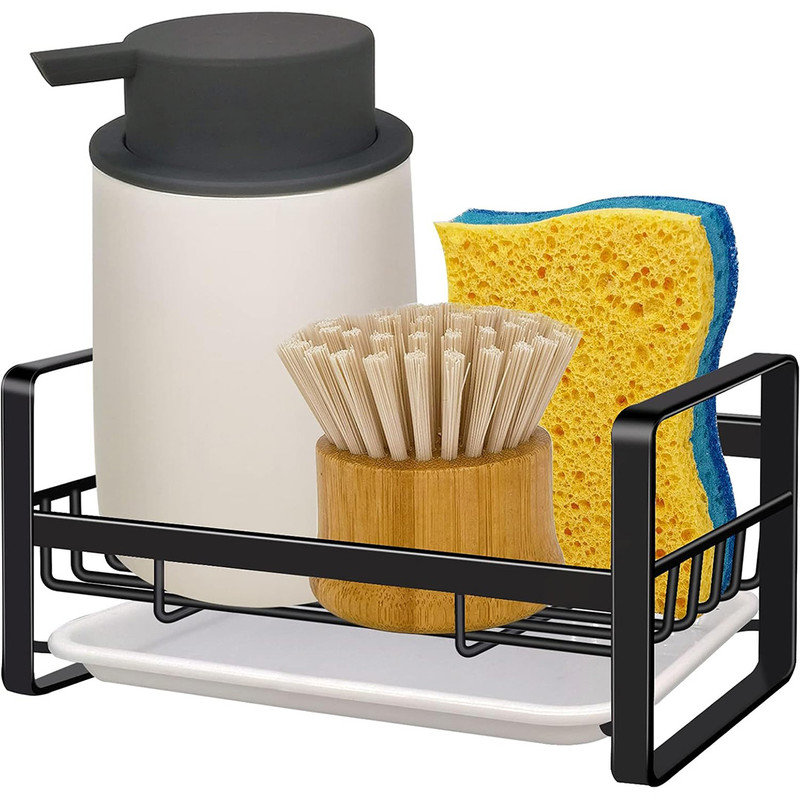 Black Stainless Steel Kitchen Sink Caddy Organizer