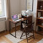 Bureau pliant en bambou, bureau pliable pour les petits espaces, bureau d'ordinateur avec rangement caché et prise intégrée, table pliable Mid-Century pour bureau à domicile et chambre à coucher