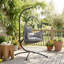 Hanging Egg Chair, Indoor Outdoor Rattan Hammock Swing Chair with Stand, Safety Strap, Foldable Basket, Light Grey-1748654562-1748654563
