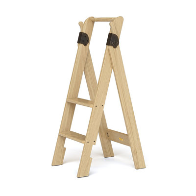 43-1/2" Folding 2 Step Wood Step Stool With 250 Lb. Load Capacity