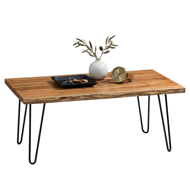 Bexton Live Edge Solid Wood Coffee Table, 18" H x 48" L x 32" W