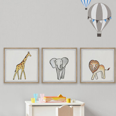 " African Safari Animals " by Marmont Hill 3 - Pieces