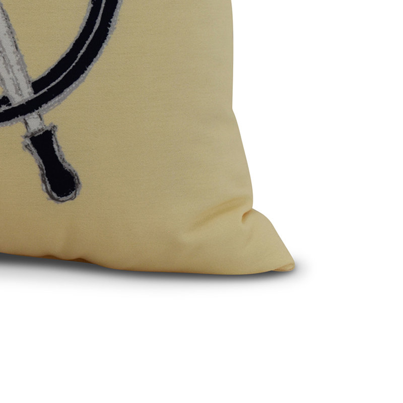 Nantucket Geometric Reversible Throw Pillow, Yellow, 16" x 16"