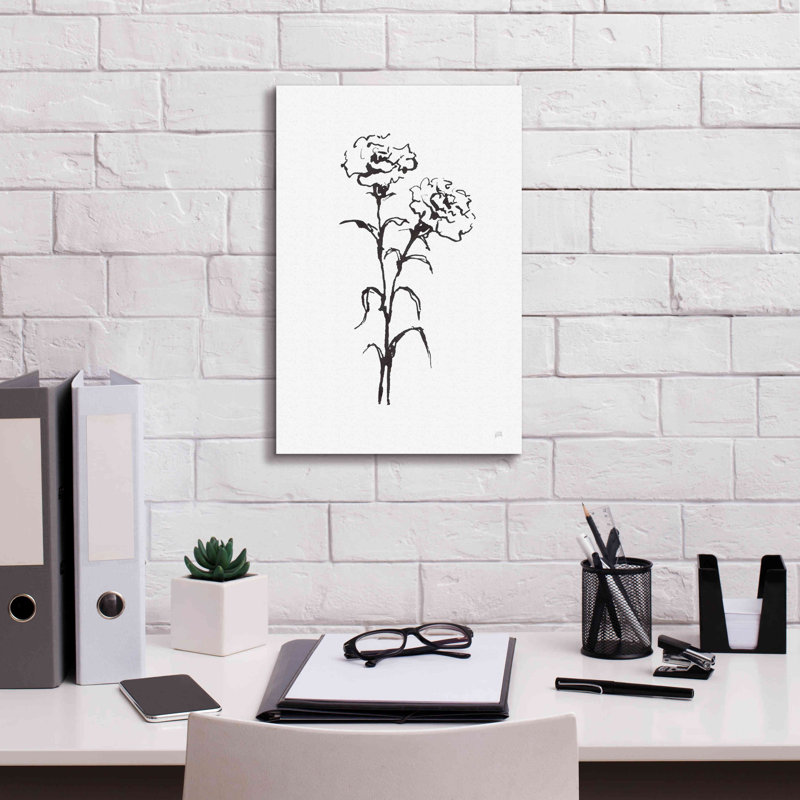 «Line Carnation II» sur toile par Chris Paschke, H 18 po x l 12 po x P 0,75 po