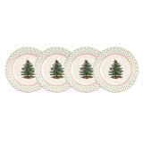 Spode Christmas Tree Polka Dot Dessert Plates