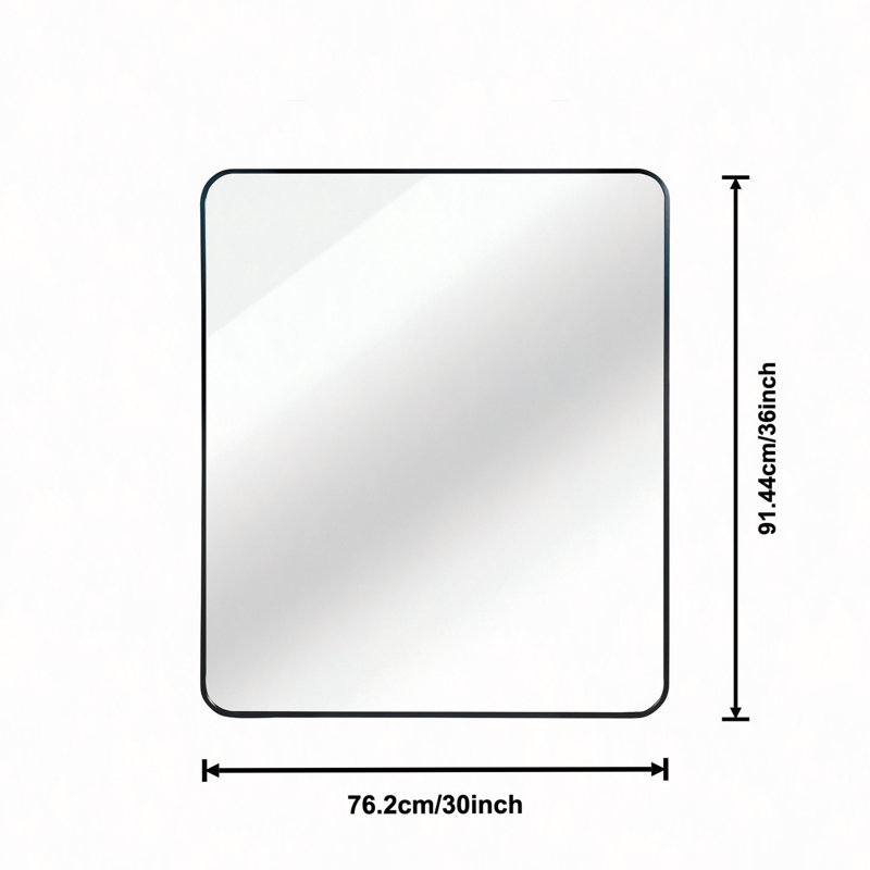 Miroir mural de salle de bain 30 "x 36", Noir