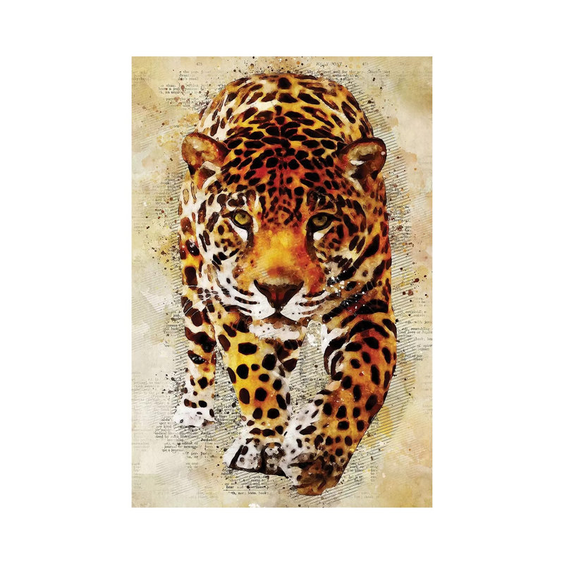 Leopard by Durro Art - Wrapped Canvas Print, 30.48 cm H x 45.72 cm W