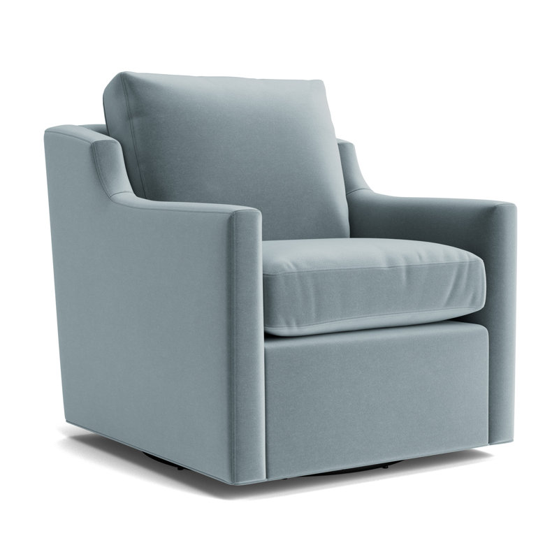 Gigi No Skirt Full Swivel Chair, Performance Velvet - Harbor