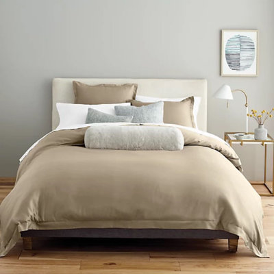4-Piece 425Tc Cotton/Tencel Full/Queen Duvet Cover Set