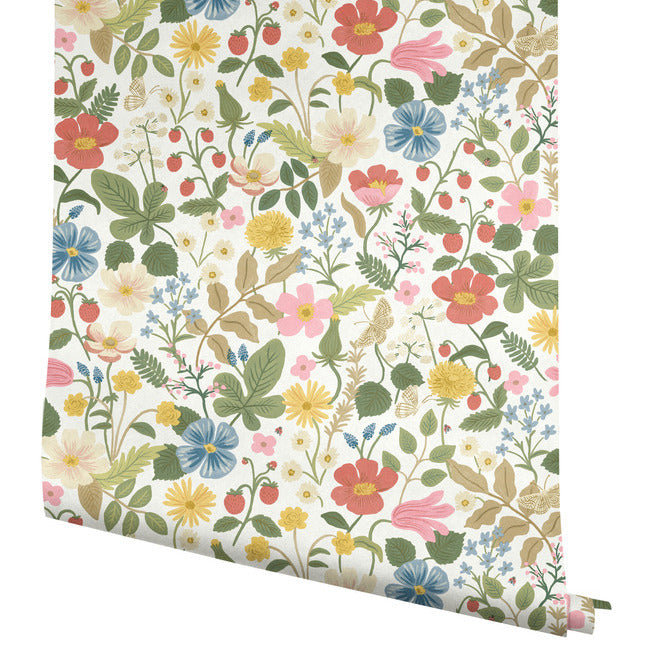 Rifle Paper Co. Strawberry Fields 27" L x 27" W Smooth Wallpaper Roll