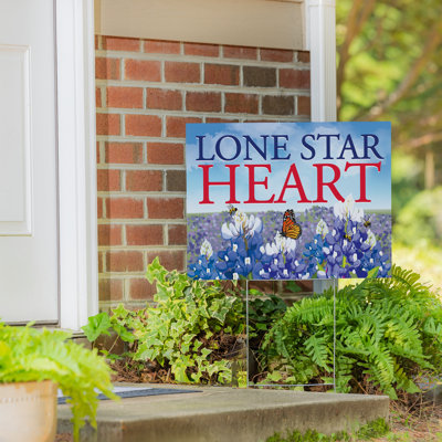 Lone Star Heart' Hearts in Action for Texas Coroplast Yard Sign