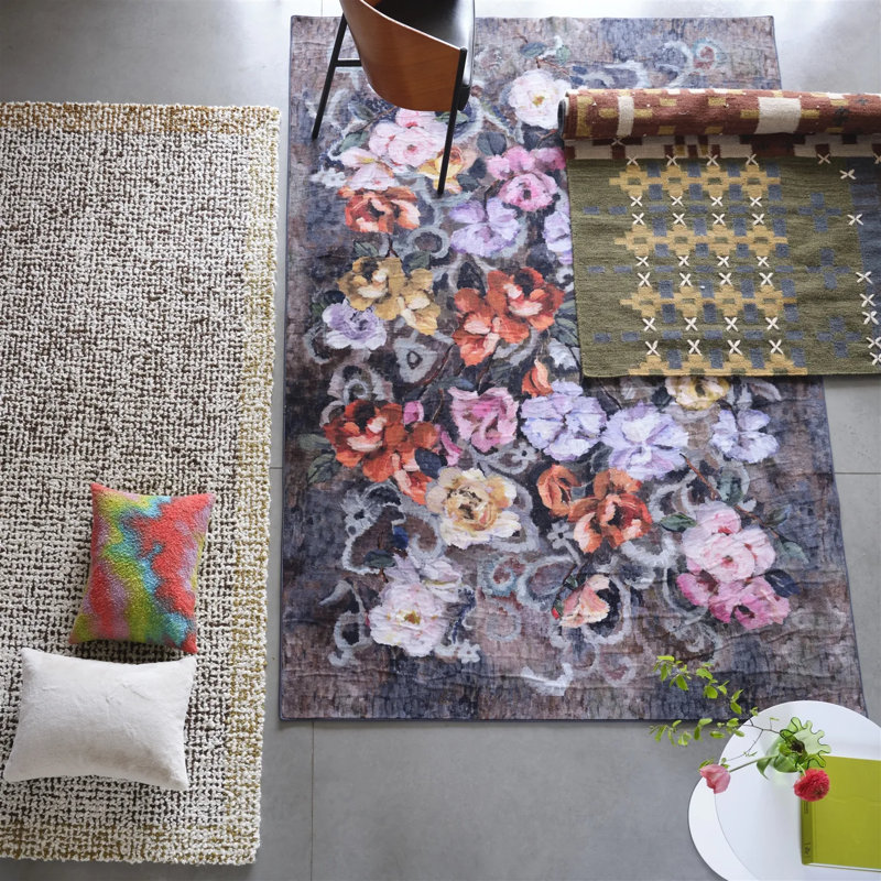 Tapestry Flower Damson Large Rug