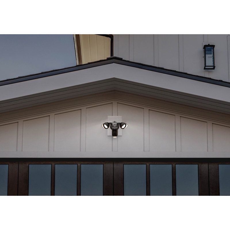 LED Hardwired Video Enabled Outdoor Security Flood Light with Motion Sensor, Black