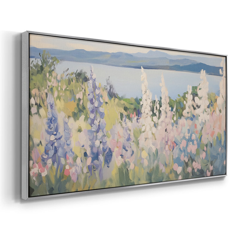 Botanical Series-CXVII- Toile tendue avec châssis tendue, prête à être accrochée, Argent argent, H 21 po x l 41 po