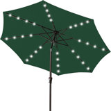 Upgrade LED Lighted Patio Umbrella with Solar-Powered Lights, Outdoor Umbrella for Pool, Deck & Yard(Dark Green)