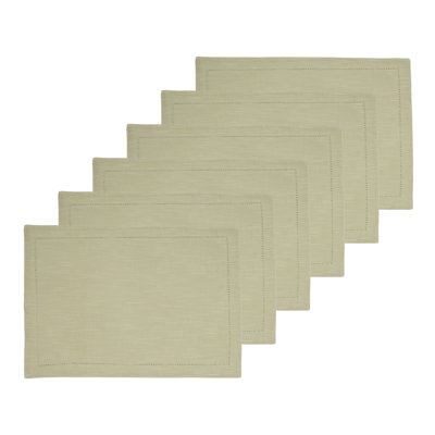 Ensemble de 6 napperons Hemstitch
