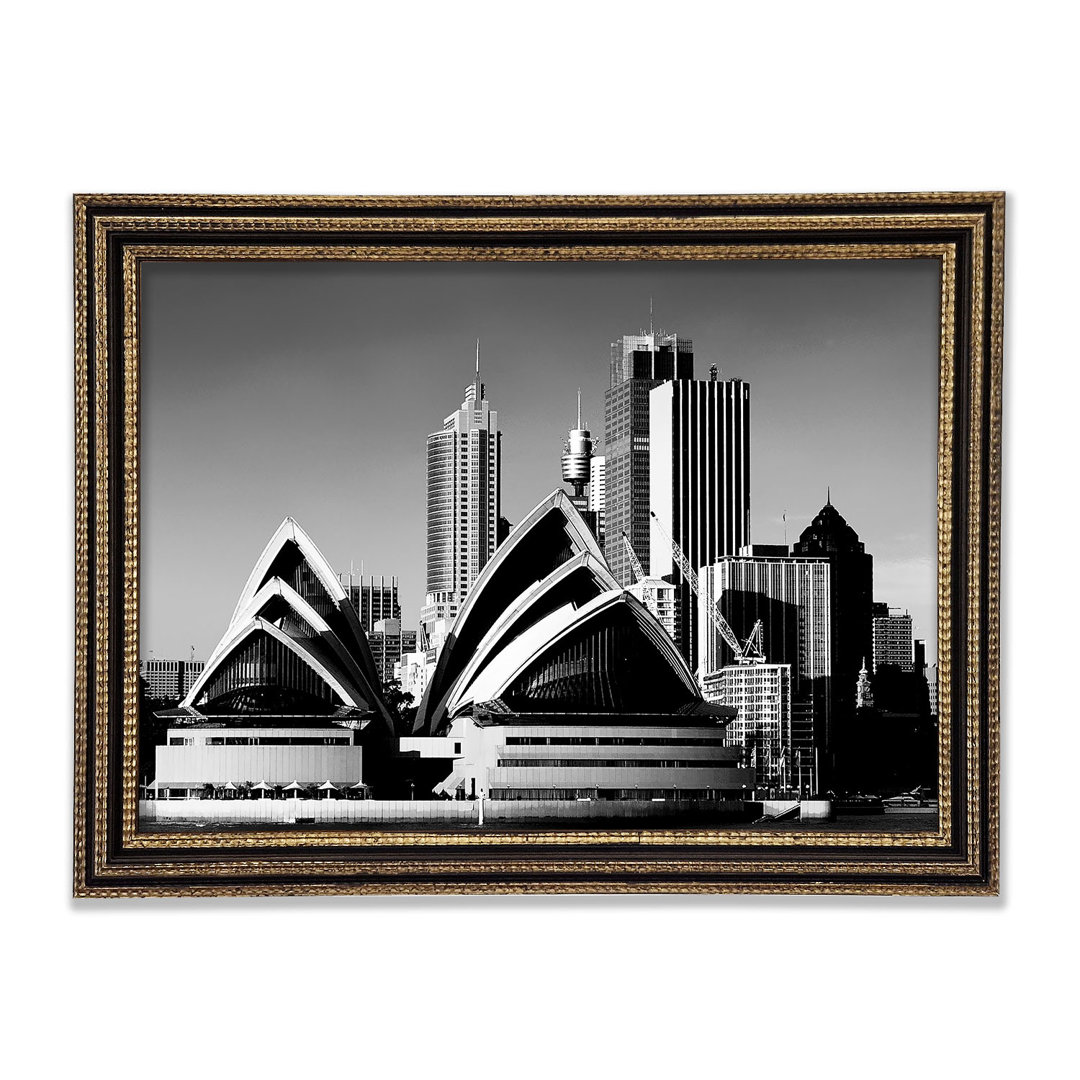 Sydney Opera House B N W - Einzelne Bilderrahmen Kunstdrucke