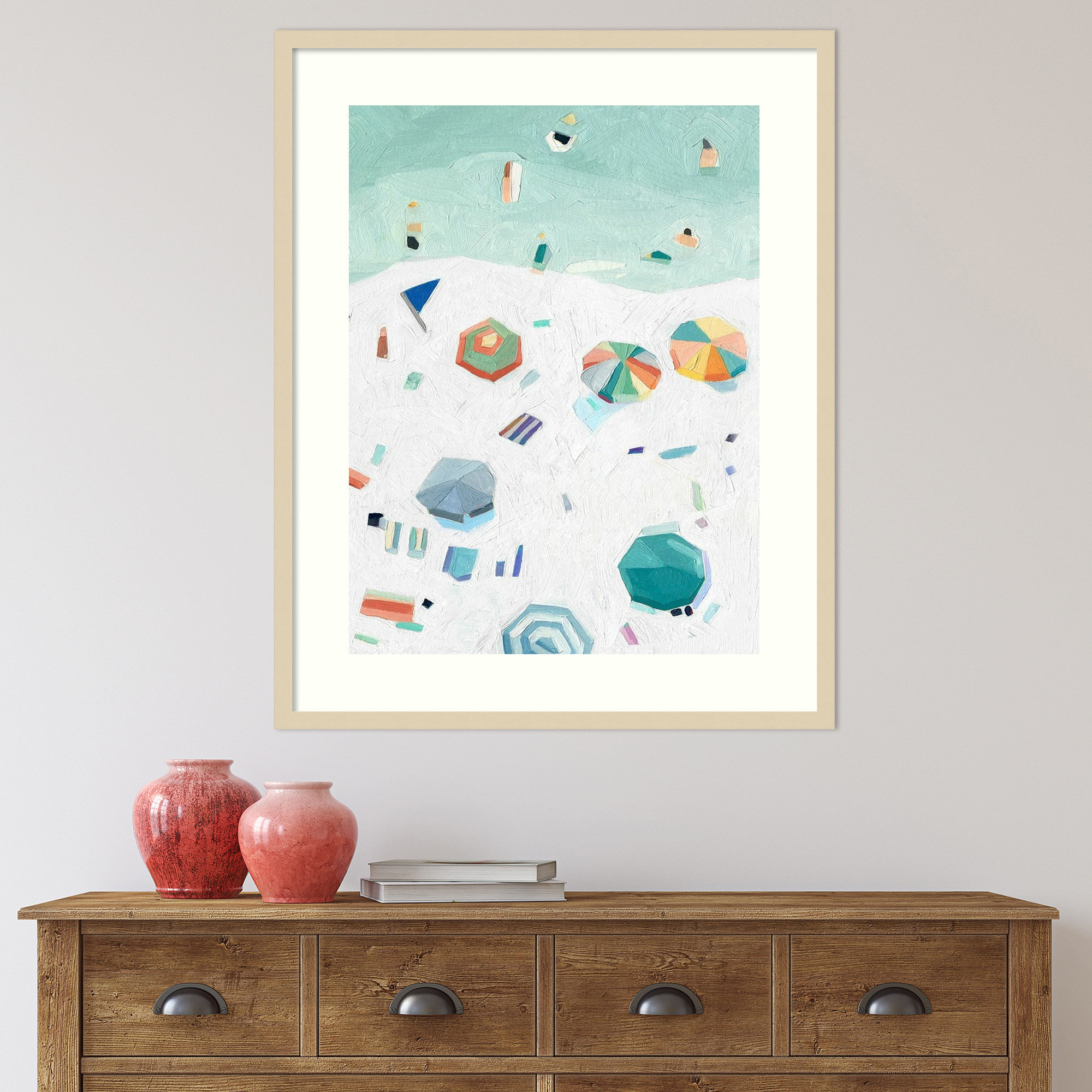 Beach Vista II by Emma Scarvey, 35" H x 28" W, Natural Framed Paper