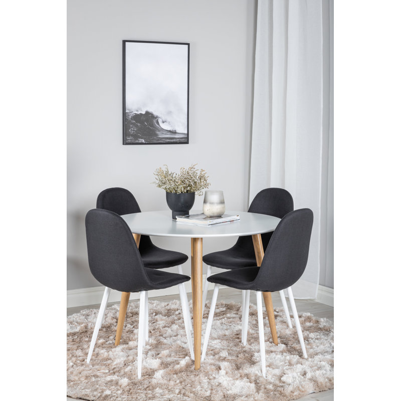 Ankeny 4 - Person Dining Set, Black, Black