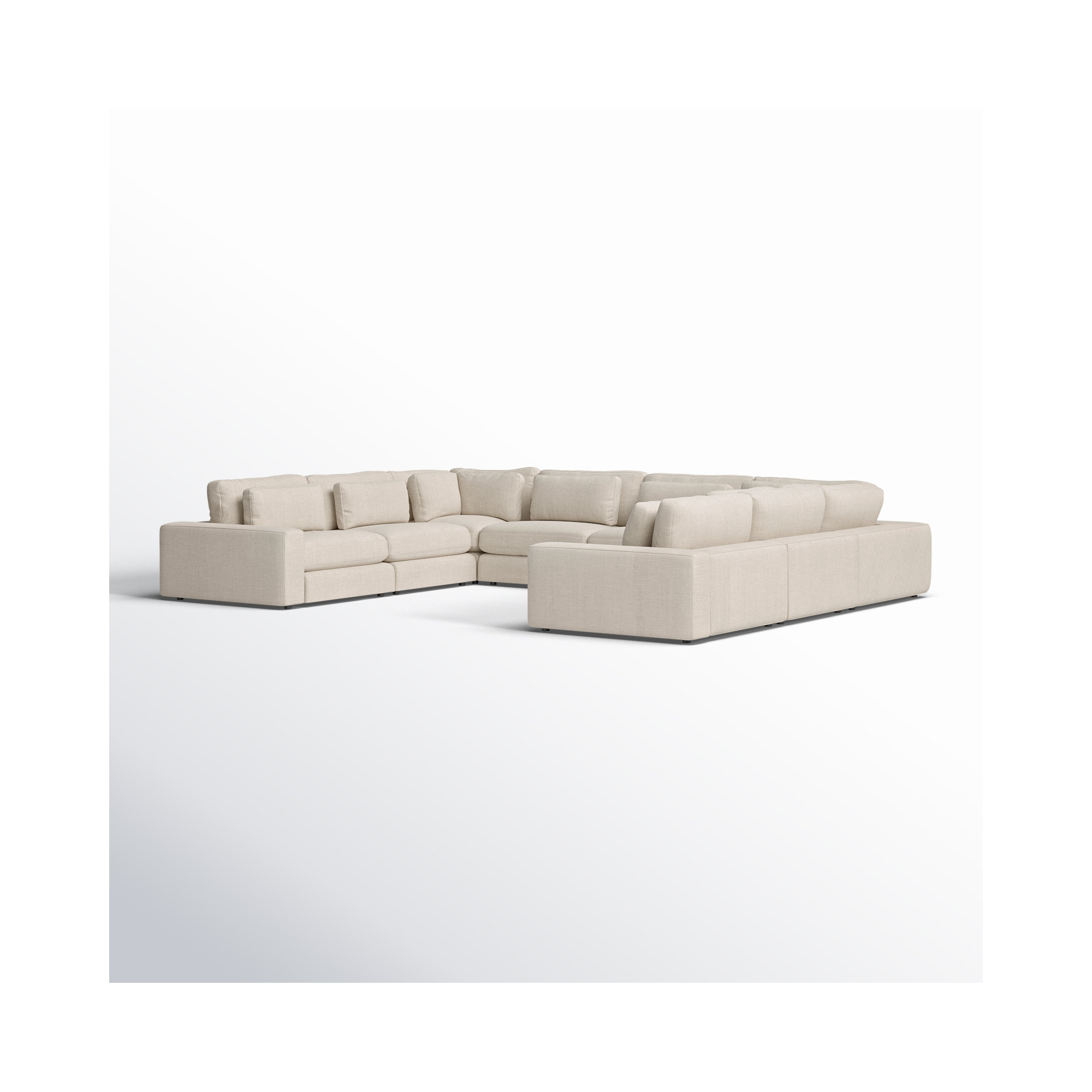 Zoni Modular Upholstered U-Sectional, Chess Pewter