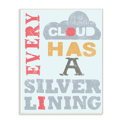 Chaque nuage possède une décoration murale texturée de typographie pour enfants Tedeschi
