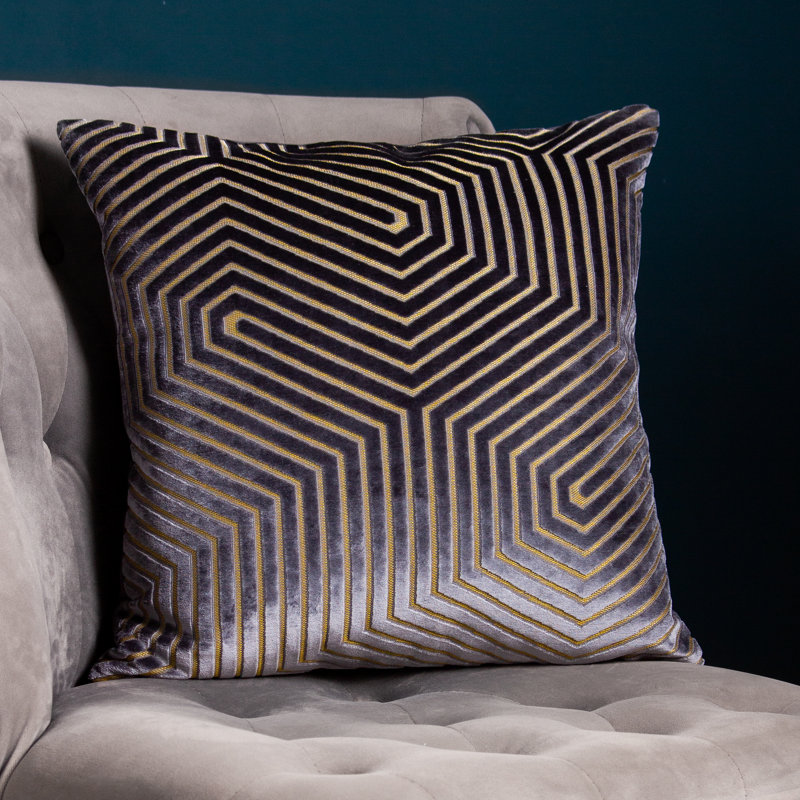 Evoke Square Throw Cushion, Feather, Grey