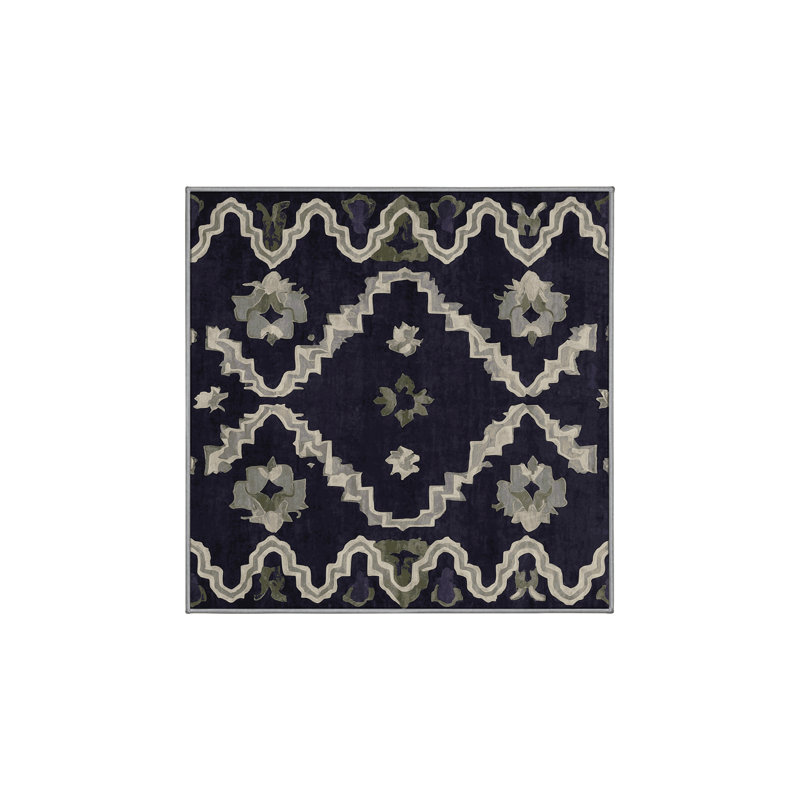 Tapis mauve soyeux et moelleux, Carré 5 pi