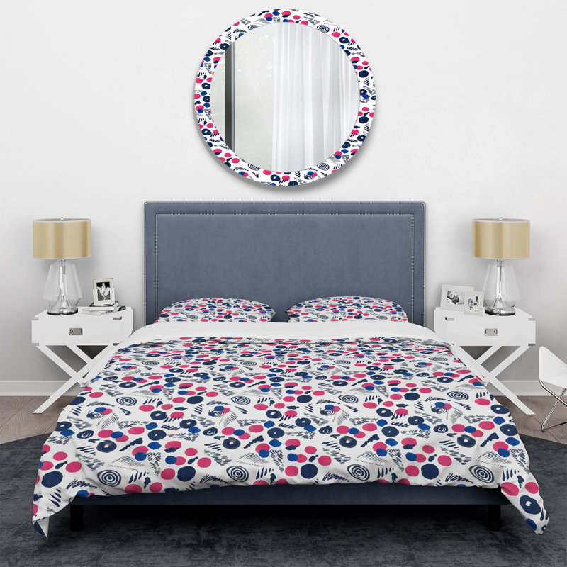 Rouge / bleu Ensemble de housse de couette en microfibre rouge / bleu 3 pièces
