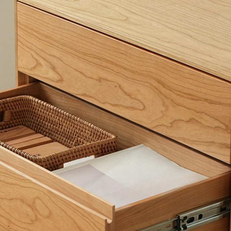 Simple Style Cherry Wood Entrance Cabinet Solid Wood Accent Chest