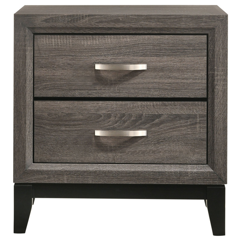 Stephan Grey Oak 2-Drawer Nightstand