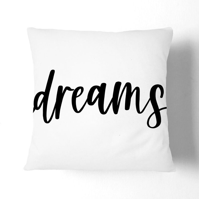 Sweet Dream No.3 Typography Square Throw Cushion, Stone, 55cm H x 55cm W x 20cm D
