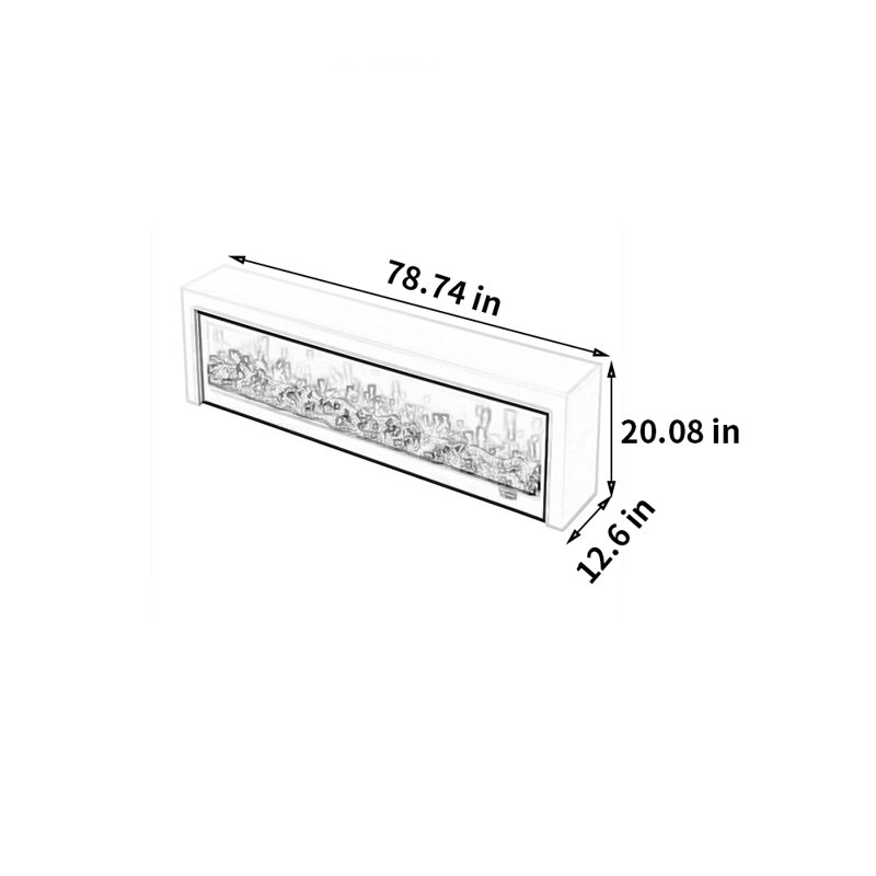 Meuble télé Rock Flab Fireplace, Blanc, 78.74"