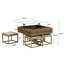 Ensemble de tables basses carrées à plateau relevable avec rangement et 4 repose-pieds